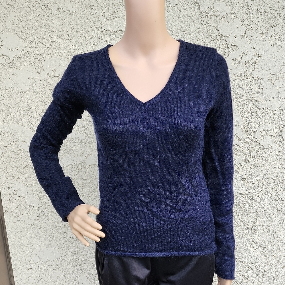 Brandy Melville Deep Blue V-Neck Sweater